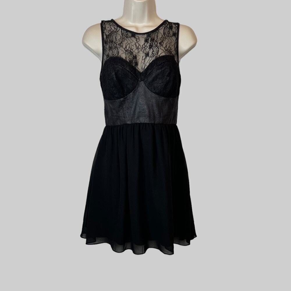 GUESS Little Black Dress Lace Yoke Dress in Black Size 2